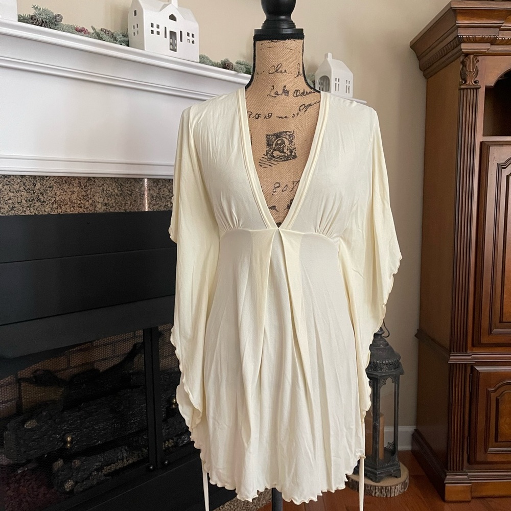 Tara Grinna Ivory Cream Bathing Suit Swim Cover up Dress Small